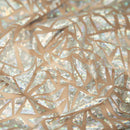 Abstract Triangle Foil Printed Mesh Fabric | Blue Moon Fabrics