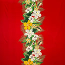 Tropical Flowers middle Border Peachskin Fabric | Islands Fabric