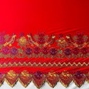 Floral Bird Embroidered Polyester Fabric | Islands Fabric