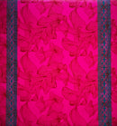 Lily with Tapa Double Border Cotton Light Barkcloth Fabric | Islands Fabric