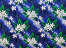 Tiare & Banana Leaf Tribal Design Cotton Fabric | Islands Fabric