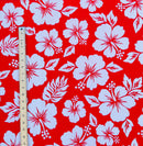 Hibiscus Flower Polyester Fabric | Islands Fabric