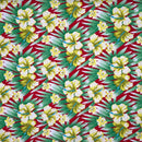 Multicolor Hibiscus Flowers Polyester Fabric | Islands Fabric