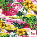 Hibiscus Hawaiian Sunset Peachskin Fabric | Islands Fabric