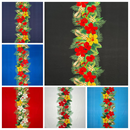 Tropical Flowers middle Border Peachskin Fabric | Islands Fabric