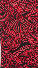 Traditional Polynesian Tattoo Swirl design Cotton Light Barkcloth Fabric | Islands Fabric