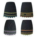 Double Anthurium Embroidered Border Polyester Fabric| Islands Fabric