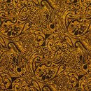Polynesian Tribal Stems & Leaves All Over Design Cotton Light Barkcloth Fabric | Islands Fabric