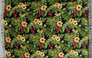 Hibiscus Plumeria & Tropical Leaves Sarong with Fringes
