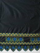 Floral Embroidered Border | Polyester Blue