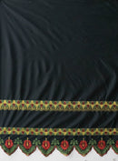 Single Anthurim Embroidered Border Polyester Fabric | Islands Fabric