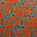 Hibiscus Plumeria Sea Turtle Swirl Design | Polyester Fabric Orange