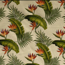 Birds of Paradise Palm Banana Leaf Upholstery Fabric | Islands Fabric