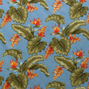 Monstera Banana Leaf Birds of Paradise Orange Ginger | Upholstery Fabric