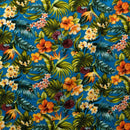 All Over Tropical Flowers & Leaves | Cotton Fabric