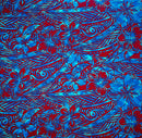 Traditional Polynesian Tattoo Hibiscus Plumeria Swirls Design Cotton Fabric | Islands Fabric