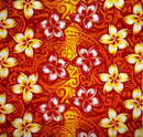 Plumeria Traditional Tattoo background Peachskin Fabric | Islands Fabric
