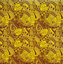 Traditional Polynesian Tapa Monstera leaves design Fabric | Polyester