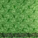 Polyensian Hibiscus & Plumeria Flowers Traditional Tattoo Single Border | Poly-Cotton Green