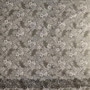 Polyensian Hibiscus & Plumeria Flowers Traditional Tattoo Single Border | Poly-Cotton Gray