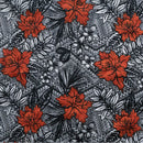 All Over Tropical Flowers & Leaves Polyester Fabric | Islands Fabric