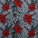 All Over Tropical Flowers & Leaves Polyester Fabric | Islands Fabric
