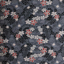 Traditional Polynesian Tattoo Plumeria Tiare Design | Peachskin Fabric Gray