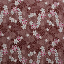 Traditional Polynesian Tattoo Plumeria Tiare Design | Peachskin Fabric Maroon