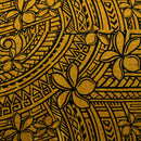 Plumeria Tribal Design | Peachskin Fabric Yellow black