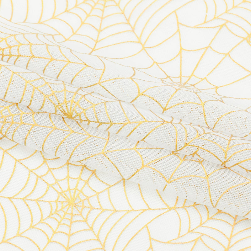 Spiderweb Foiled Mesh Spandex Fabric | Blue Moon Fabrics