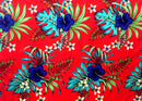 Hibiscus Monstera & Plumeria Flower Clusters Cotton Fabric | Islands Fabric