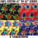 Hibiscus Monstera & Plumeria Flower Clusters Cotton Fabric | Islands Fabric