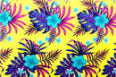 Hibiscus Monstera & Plumeria Flower Clusters Cotton Fabric | Islands Fabric
