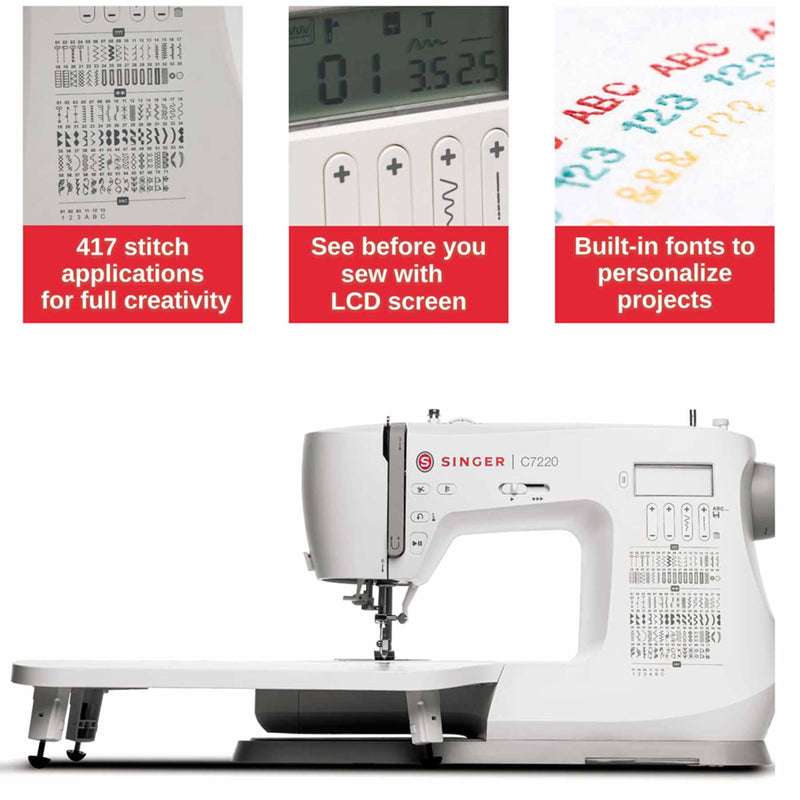 SINGER® C7220 Sewing Machine with Extension Table