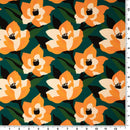 Abstract Painted Lilies Printed Spandex Fabric | Blue Moon Fabrics