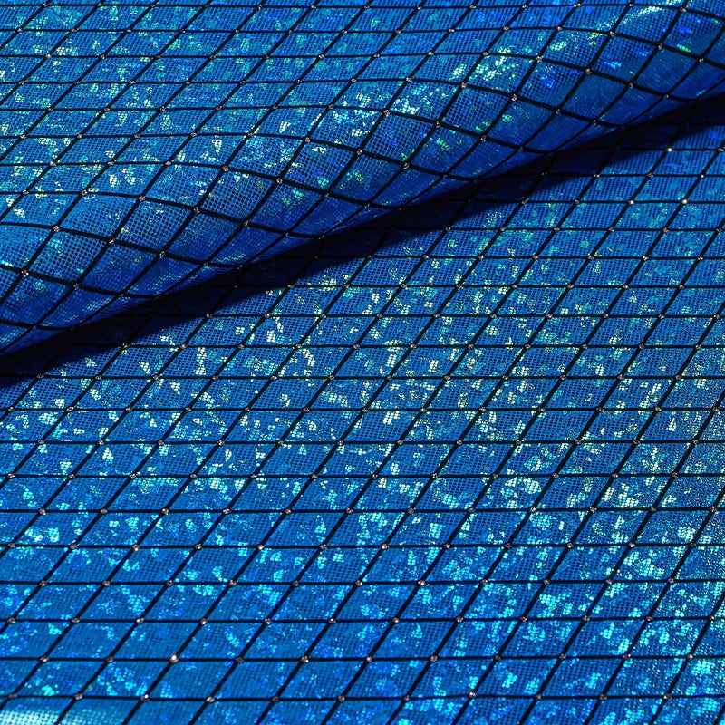 Argyle Shattered Glass Foiled Spandex Fabric | Blue Moon Fabrics