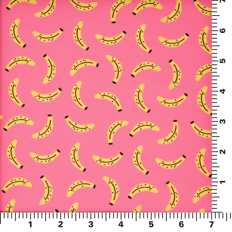 Bananas on Pink Printed Spandex Fabric | Blue Moon Fabrics