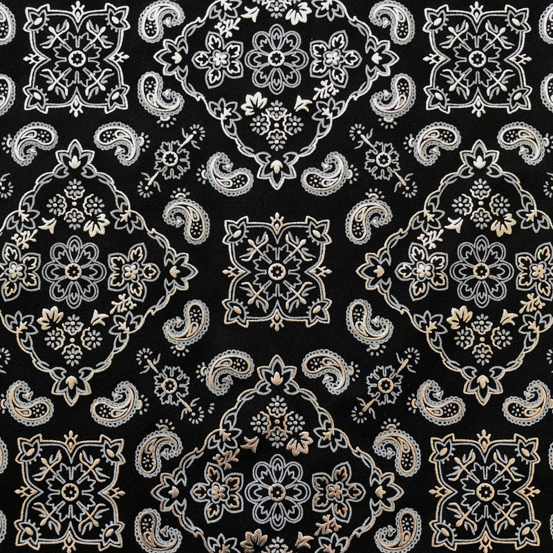 Bandana Foil Printed Spandex Fabric | Blue Moon Fabrics