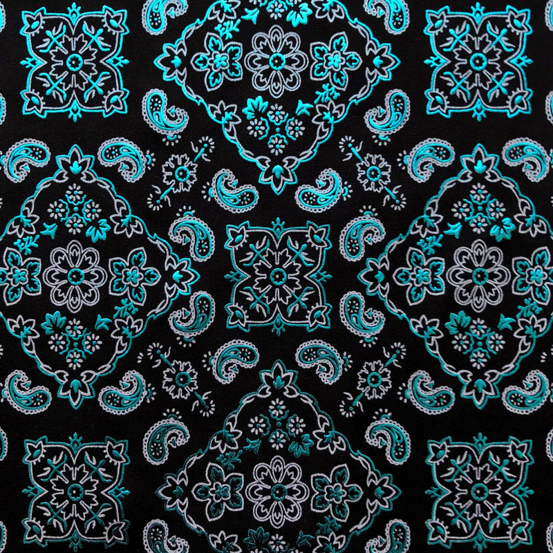 Bandana Foil Printed Spandex Fabric | Blue Moon Fabrics