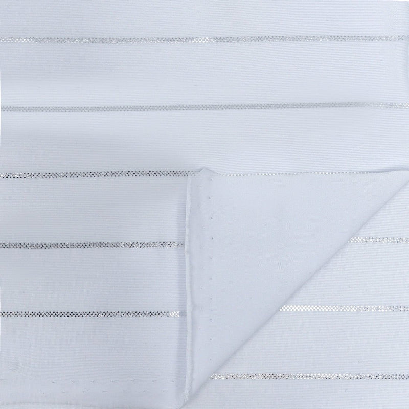 Chicago Foiled Line Spandex Fabric | Blue Moon Fabrics