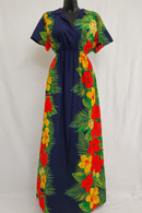 Tropical Flowers middle Border Peachskin Fabric | Islands Fabric