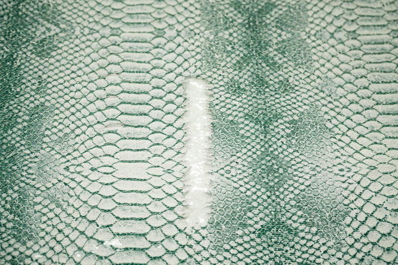 Crocodile Printed Flip Sequin on Spandex Fabric | Blue Moon Fabrics