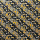 Black color Diagonal Tiare Lei Polyester Fabric