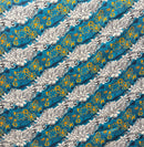 Coral Blue Diagonal Tiare Lei Polyester Fabric