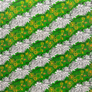 Forrest Green Diagonal Tiare Lei Polyester Fabric