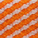 Orange color Diagonal Tiare Lei Polyester Fabric
