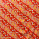Red Orange Diagonal Tiare Lei Polyester Fabric