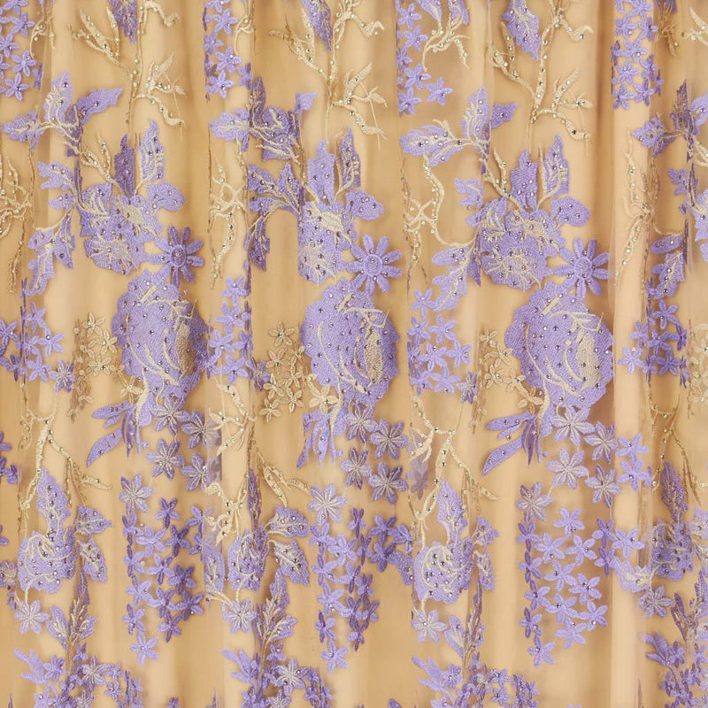 Eve Embroidered Mesh Fabric | Blue Moon Fabrics