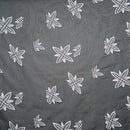 Grey Floral Traditional Polynesian Tattoo Background Poly Cotton Fabric