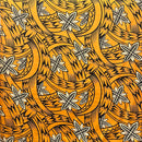 Mango Orange Floral Traditional Polynesian Tattoo Background Poly Cotton Fabric